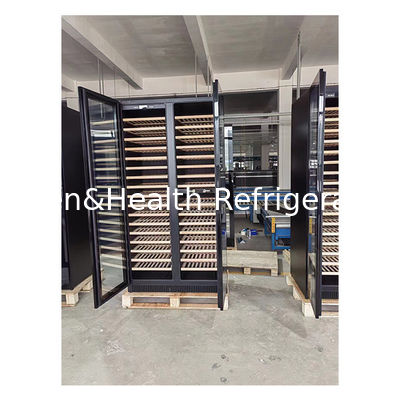 شهادة ETL باب واحد / باب مزدوج خشب الخشب الرف الباب الزجاجي ثلاجة تخزين النبيذ الأحمر