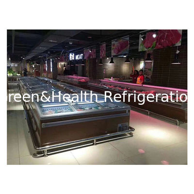 آخر أبواب منزلية منخفضة درجة الحرارة كرات اللحم المجمدة التخزين الغذائي العرض الجزيرة خزانة المجمد