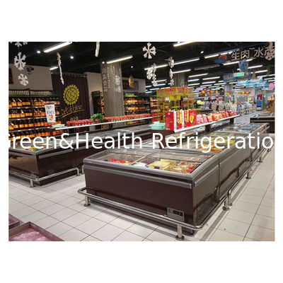 سوبر ماركت تجاري أفقي كبير / متجر ثلاجة جزيرة عرض خزانة التجميد