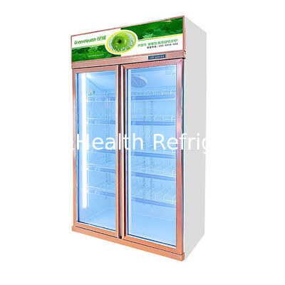 مجمد عرض المشروبات التجاري مع باب زجاجي مزيل للضباب و نظام تبريد مثبت في الأعلى سعة 1154L