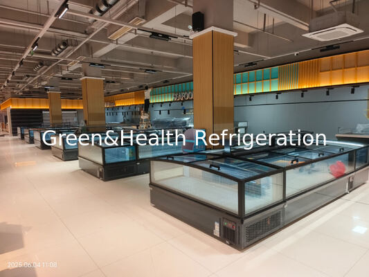 سوبر ماركت جزيرة مجمدة تجارية مجتمعة العرض مجمدة للأغذية المجمدة