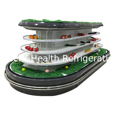 جهاز التبريد المفتوح متعدد الطوابق التجاري مع إضاءة LED تلقائية لتفكيك الثلج وتوفير الطاقة لشاشة السوبر ماركت