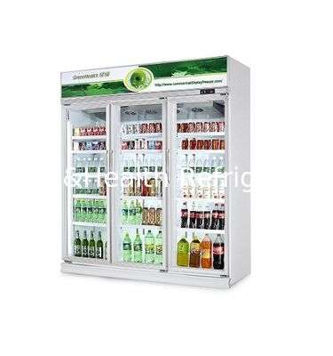 ثلاجة مشروبات غازية تجارية GreenHealth LG-1000W بثلاثة أبواب، وحدة علوية، 0-10 درجة مئوية