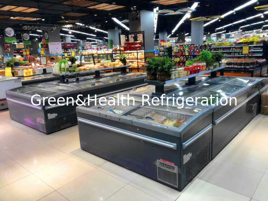 سوبر ماركت عرض فريزر عرض اللحوم & جزيرة الأسماك مع غطاء منزلق