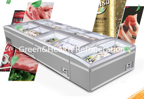 المجمد صندوق سوبر ماركت مجلس الوزراء الجزيرة مجتمعة مع باب زجاجي